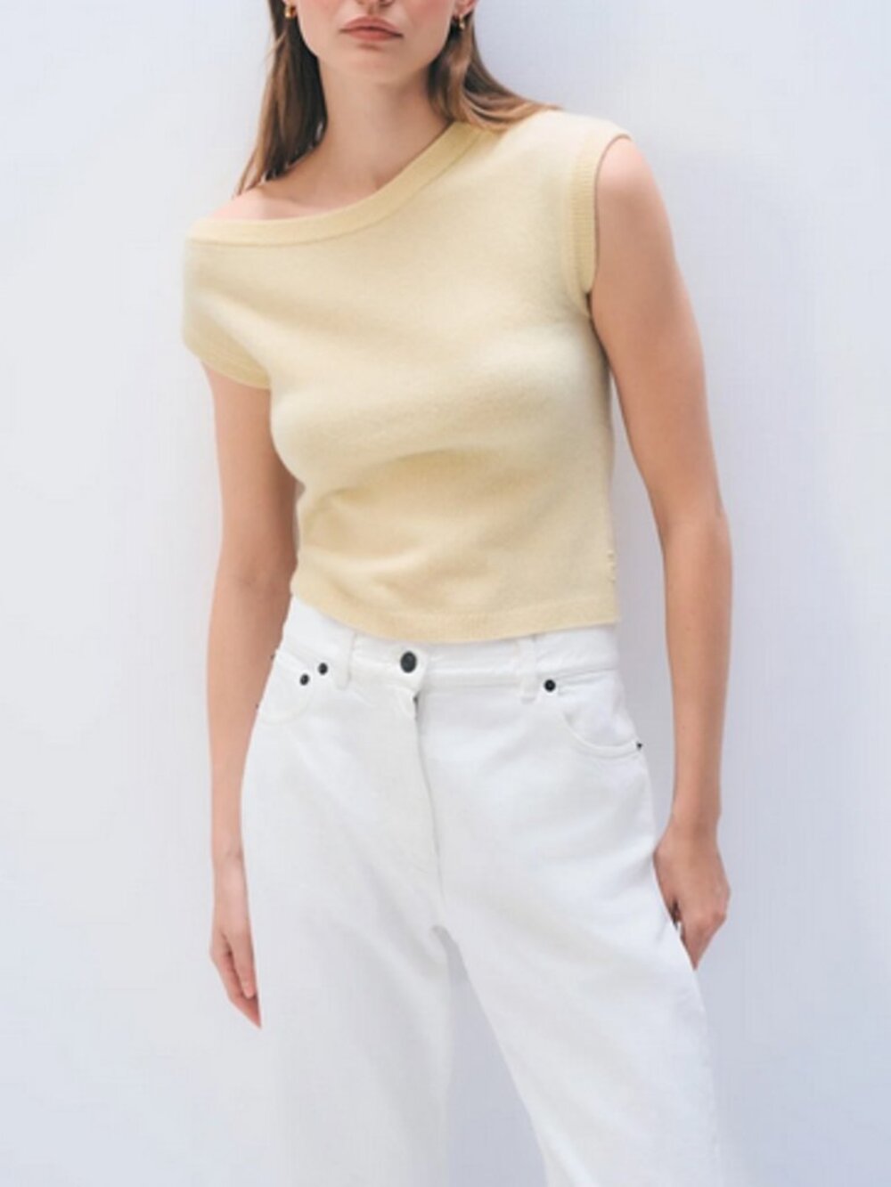 White & Warren Cashmere Off Shoulder Top Sample - Small - NWT - Picture 4 of 6
